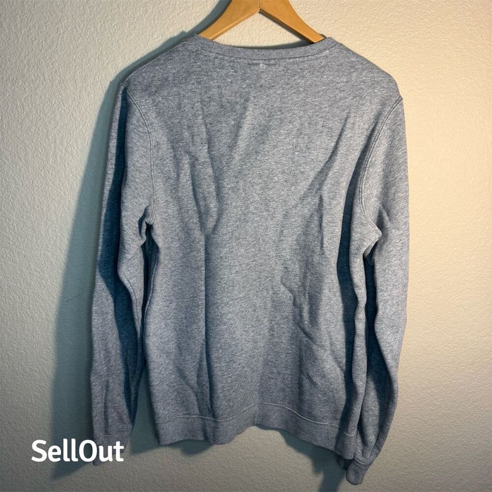 Nike Just Do It Crew Neck Sweatshirt Mens Small Gray Long Sleeve Pullover - Picture 3 of 5